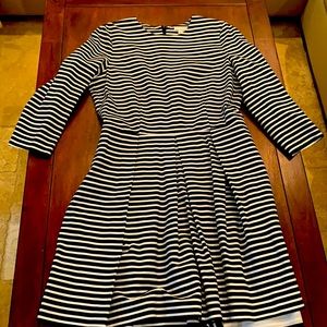 Gap navy and white striped long sleeve dress
